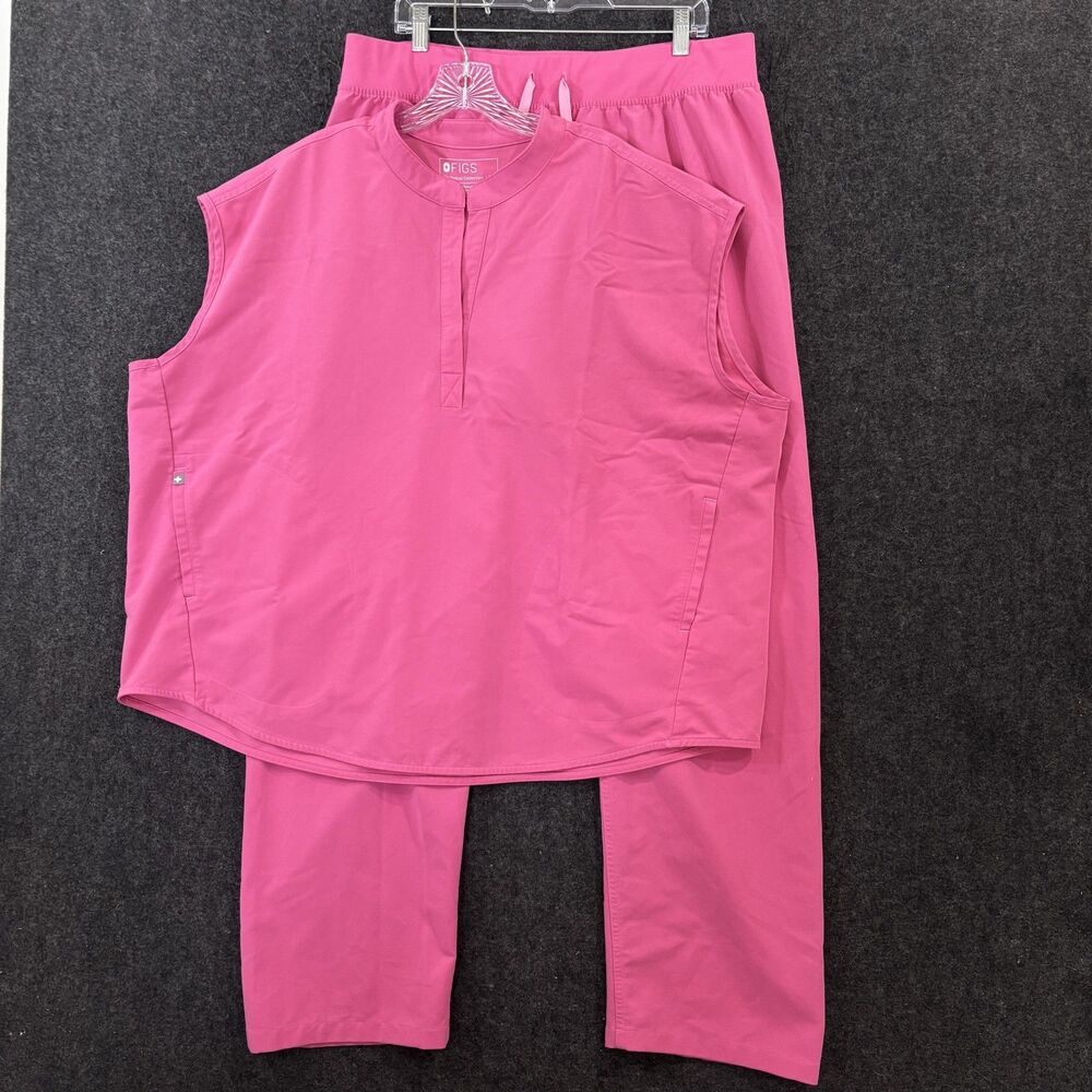 FIGS Technical Scrub Set Women's 3XL Tall Pink Top Pants Rafaela HW Livingston
